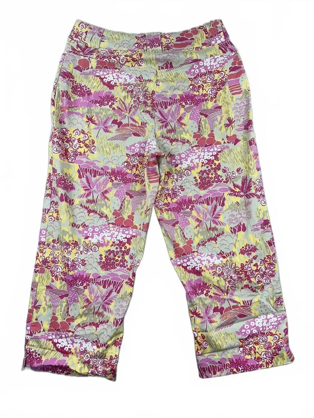 White Stag Printed Capri Pants Floral Vibrant Colors